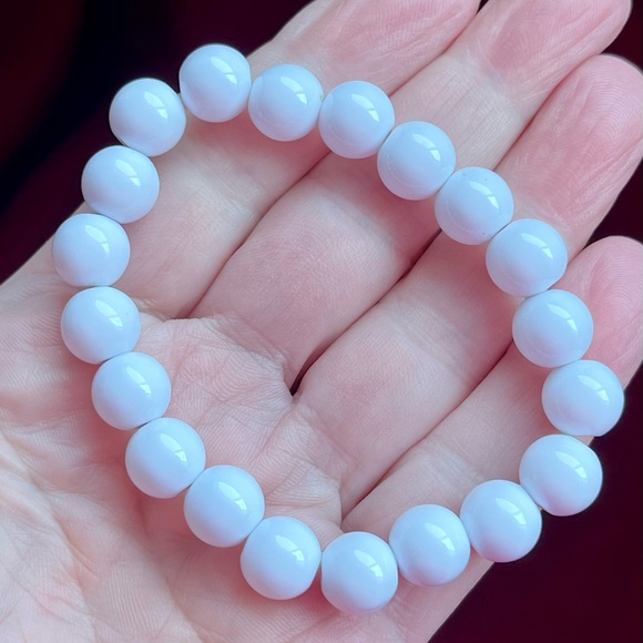 Bracelets, 3 elastic white 2 bead 1 glass - jewelry - Picture 12 of 16